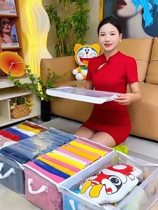 Transparent Storage Box PVC Foldable Wardrobe Organizer Basket Drawer Clear Kotak Penyimpanan Transparan 收纳筐箱盒子