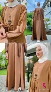 SO-Isyana Maxy Polos Basic Wanita Muslim Premium l Gamis Maxy Cringkle Kondangan Fashion Terlaris Crincle / Fashionable / Dress Murah salsabila