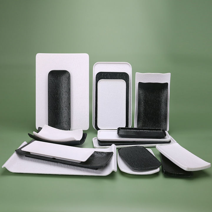 WUUJIA+ | Rock Texture Ceramic Finish Rectangular Plate for BBQ Hot Pot ...