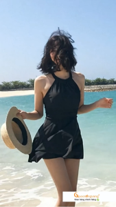 Váy đầm bơi cổ yếm quần an toàn may liền GLSWIM063 Cuocsongvang