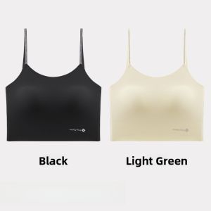 MiiOW | MiiOW Womens Strap Vest Seamless Beautiful Back Top No-Wire Summer Fashionable Outerwear Nylon Fabric Pure Color Simple Style