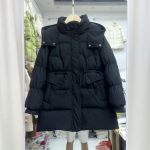 Womens Mid-Length down Jacket Hooded Thickened Winter Coat Fashionable Korean Style Warm Slimming Outerwear Byuleixue