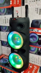 12"x2 Double Speaker Bluetooth Wireless Speaker FREE Wireless Mic (w/USB & FM Radio) K-1290D FREE USB