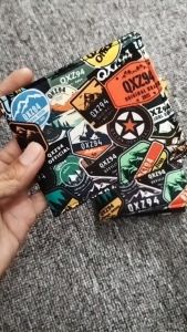 Dompet Pria Kulit Kanvas Full Print Motif Pendek Tanggung Lipat Murah