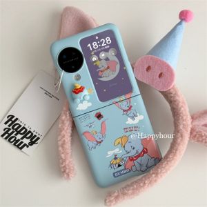 Cartoon Cute Dumbo for Oppo Findn3flip Phone Case Xiaomi Mixflip New Arrival Foldable Screen Protective Case Huawei Pocket 2 Fancy Samsung Zflip5/6 Creative