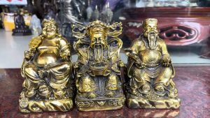 Bộ tài địa và ông phát cao 15cm bằng đồng để ban thờ thần tài phát tài phát lộc