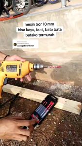 YUKIDO Mesin Bor Listrik 10mm Tangan Kayu Besi Electric Drill Reversible Bolak Balik tipe MT60