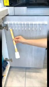 Sliding Hook Kitchen Storage Artifact Door S-shaped Adhesive Hook Row Hook No Punching One Row Hanging Rack Strong Connection Row S-shaped