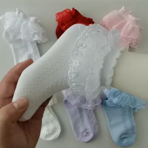 1 to 12 Years Baby Girls Lace Socks Cotton Mesh Princess Short Dance Anakku Thin Socks
