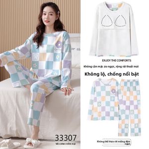 Bộ đồ ngủ MiiOW cho nữ làm bằng cotton nguyên chất có đệm ngực