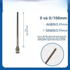 Đầu Kim Kim Loại Bằng Thép Không Gỉ 100MM Chính Xác Miệng Nghiêng Miệng Phẳng Kim Tiêm Thí Nghiệm Kim Khoan