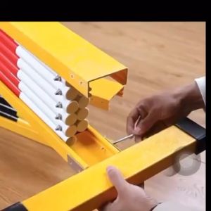 NLIM 2M/3M Movable Street Traffic Barriers Caution Folding Telescopic Fence with Wheels Red white and yellow black