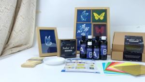 Bộ Dụng Cụ Nghệ Thuật In Hình Mặt Trời Cyanotype A5/A6 Tự Làm Kèm Hướng Dẫn - Bộ Giấy Trắng Và Dung Dịch (50/100ml) Dành Cho Người Mới Bắt Đầu Vẽ Tranh In Mặt Trời