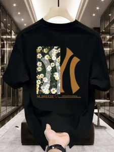 Áo Thun Cotton Tay Ngắn Phong Cách Mỹ Dành Cho Nam Mùa Hè Thường Ngày Cổ Tròn Rộng Rãi Sang Trọng Nửa Tay Áo Thường Ngày