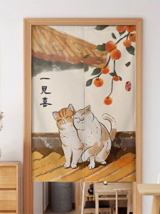 ผ้าคลุมประตูสไตล์จีน ผ้าคลุมประตูครึ่งตัวสำหรับห้องนอน ครัว ห้องนั่งเล่น ไม่ต้องเจาะ ผ้าฝ้าย ผ้าตาข่าย วัสดุอื่นๆ