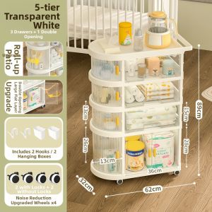 Dust-proof Water Cup Storage Snack Organizer Trolley