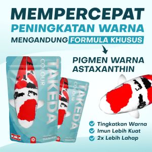 Pakan makanan pelet ikan koki TAKEDA colour untuk percepat warna 1kg