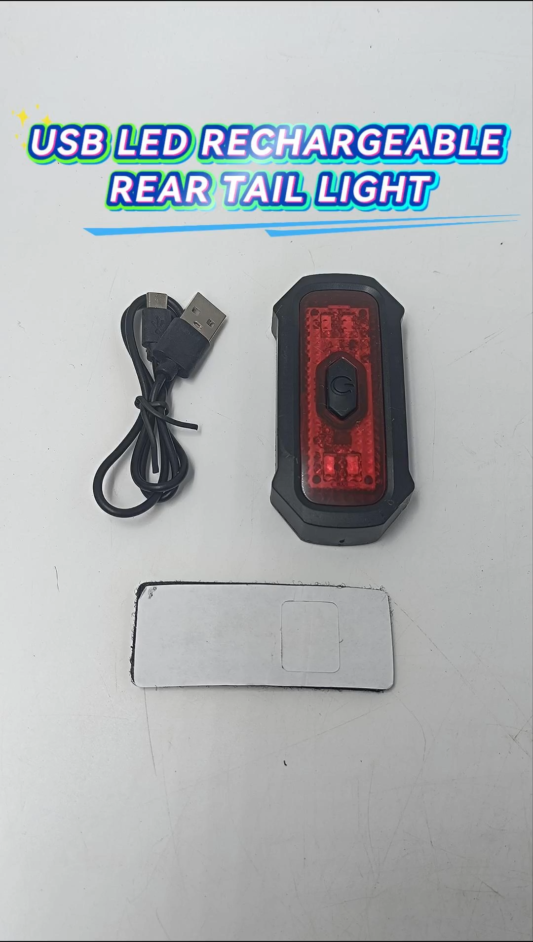 USB LED RECHARGEABLE REAR TAIL LIGHTS WATERPROOF NIGHT HELMET CYCLING SAFETY WARNING LIGHT