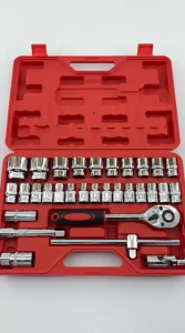 MYDIYHOMEDEPOT - 32pcs Socket Set 1/2” Dr Socket Set Socket Wrench Ratchet Handle Set Ratchet Box Socket Set G-10013 25pcs Dr Socket 1pcs Ratchet Handle 1Pcs Sliding Bar 1Pcs Universal Joint Socket 1Pcs Extension Bar 2Pcs Spark Plug Socket