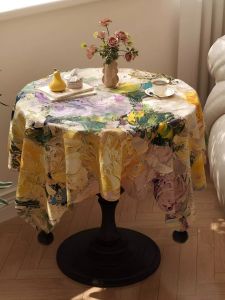 Vintage Romantic Tablecloth for Small Round Table Decor