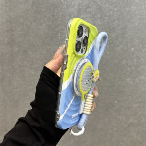 ZhiGe  Phone Case 15ProMax 16 17 Cartoon Tennis Racket Stand Magnetic Wave Protection 14Pro 13 New 12 Net Red 11
