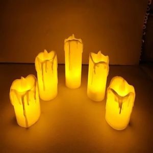 Flameless Candle LED Candle Light 5pcs Swing Cylindrical
