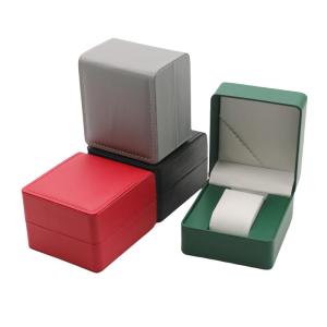 Black Single Watch Gift Box with Pillow PU Leather Wristwatch Display Case Organizer for Men Clamshell PU Leather Watch Cover