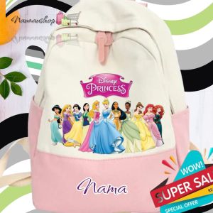 tas ransel sekolah anak perempuan lucu motif PRINCESS (FREE NAMA)