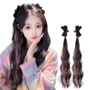 Tóc Búi Đuôi Hai Bên Cho Phụ Nữ Tóc Búi Đuôi Tự Nhiên Tóc Búi Đuôi Thẳng Và Xoăn Giả Tóc Búi Đuôi Giả M16cf Chất Liệu Sợi Sợi