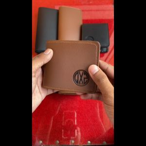 Dompet Pria Premium QXZ94 Desain Polos Warna Navy/Biru Muda Kulit Sintetis Lipat