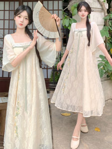 Maternity Summer Dress 2025 New Style Embroidered Skirt Long Fashionable Summer Clothes for Pregnant Women Soft Chiffon Material