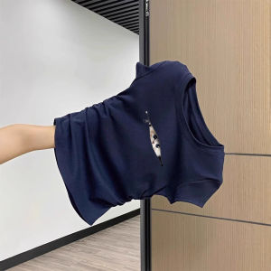 Áo Thun Tay Ngắn in Hình Mèo Mới Cho Nữ Mùa Hè Áo Thun Cotton Pha Trộn Dáng Rộng Cổ Tròn Dáng Rộng Phong Cách Đường Phố