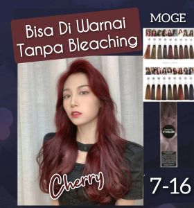 MOGE Profesional 7.16 Cherry permanen Tanpa Bleaching 6% 9% 12% 100ml oxydant ( campuran ) cat rambut 100gr 3° socolor Wonder WL ash abu majifasion hair colour