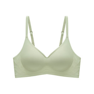 JIAZINI | เสื้อชั้นในผ้าไหมน้ำแข็งบางฤดูร้อนสำหรับผู้หญิง ป้องกันการหย่อนคล้อย รัดหน้าอก ไร้ตะเข็บ 3/4 คัพ ทรง V ไม่มีสายเดี่ยว