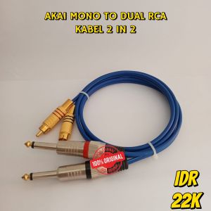 KABEL RCA DUAL TO AKAI MONO 65MM // KABEL AUDIO JACK 2 IN 2 AKAI KE RCA KITANI KABEL