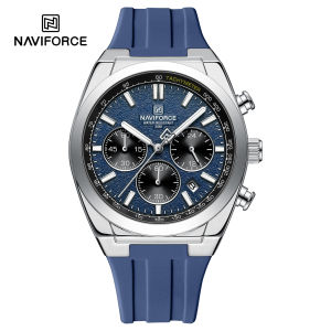 NAVIFORCE 8080 Fashion Quartz Watches for Man Chronograph Calendar Luminous Waterproof Silicone Strap Outdoor Sports Men Watch
