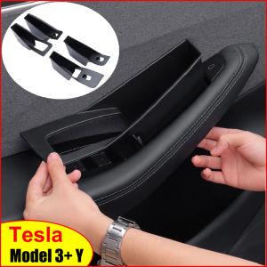 For Tesla Model Y Juniper 2025 Model 3+ Highland Car Door Handle Storage Box Inner Handle All-inclusive Organizer Container Tray