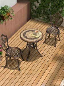 ZIYE | Elegant Purple Leaf French Iron Garden Table and Chairs Set 3 Piece