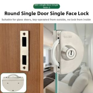 Plug Bolt Lock for Glass Doors with Key and Knob Single Side Use