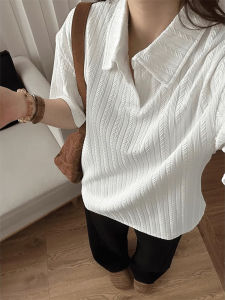 Áo Thun Polo Trắng Họa Tiết Lúa Cỡ Lớn Mùa Hè Cổ Chữ V Tay Ngắn Kiểu Mỹ Vai Nửa Tay Áo Nam