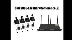 Sennheiser SKM9800 Professional 8-Channel Wireless Microphone System Lavalier & Desktop Conference Mics for Business Meetings