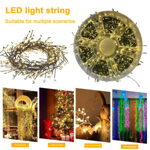 [Ueb Flagship Mall]10/20/30/50M Firecracker String Light with Remote Firecracker Copper Wire String with Auto Timer for Wedding Bedroom Christmas Decor