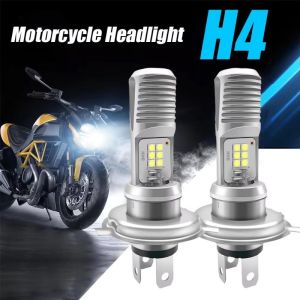 2PCS H4 Motorcycle Spotlight 3 Claws LED Headlight Double Sided Lamp Beads High Brightness White Light Scooter Modified Accessories