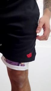 Anime Sports Fitness Running Jogging Performance Shorts Mens Shorts 2 In 1 Bilayer Shorts Print Casual Summer
