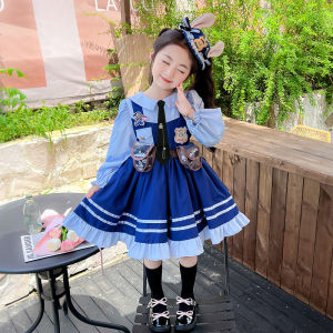 Girl. Childrens Rabbit Officer Clothes Childrens Autumn New Judy JK Skirt Spring and Autumn Lolita Princess Dress Fashion