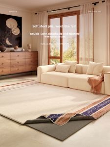 Dopamine Color Detachable Machine Washable Luxurious Dirt-resistant Double-layer Carpet