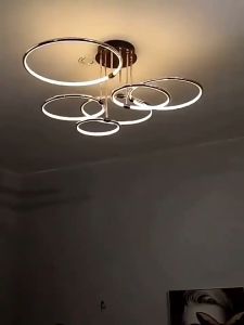Y&C New Living room chandelier bedroom lamp golden round Nordic dining room household ceiling light