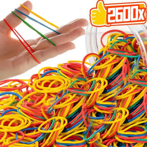 Dizoey 2600Pcs High Elastic Multicolour Rubber Bands Strong Adjustable Fastener Rings for Home Office School Stationery Stretchable Bands