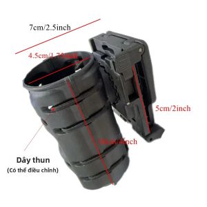 Túi Đựng Bình Xịt Hơi Cay Chiến Thuật Với Kẹp Đai Molle Xoay 360 Độ Chất Liệu Polyester Đen Dành Cho Cảnh Sát Hộp Đựng Bình Xịt Tự Vệ