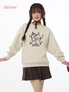 Gbiaior | Serotonin Fashion Light Colors Fall New Round Collar Sweatshirt